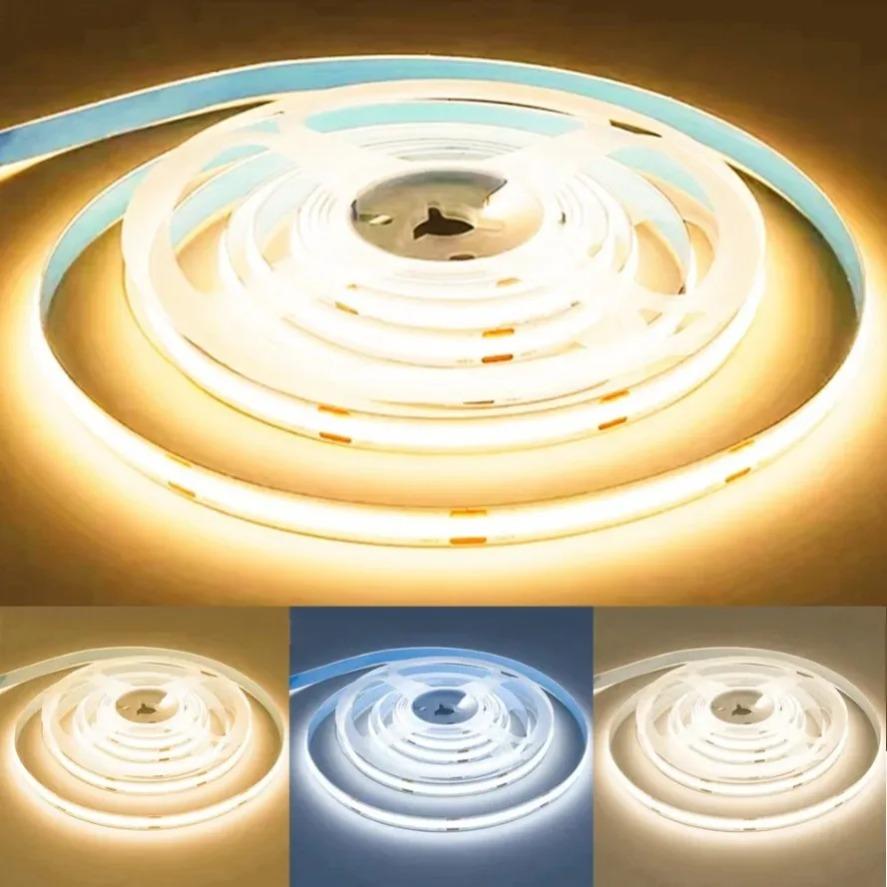 320LED 1-10m Dimmable LED COB Strip DC 12V 24V FOB Lights for Room Bedroom Decor High Density Soft Flexible Neon Tape Light Lamp