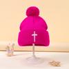 Autumn And Winter Warm Fashion Embroidered Cross Knitted Lightweight Elastic Beanie