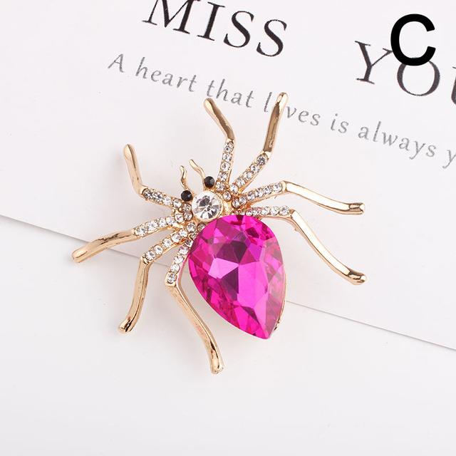 Fashion Spider Crystal Rhinestone Brooches Pin Insect Bijouterie Corsage Brooches For Women Wedding Party Gift Clothing Decor