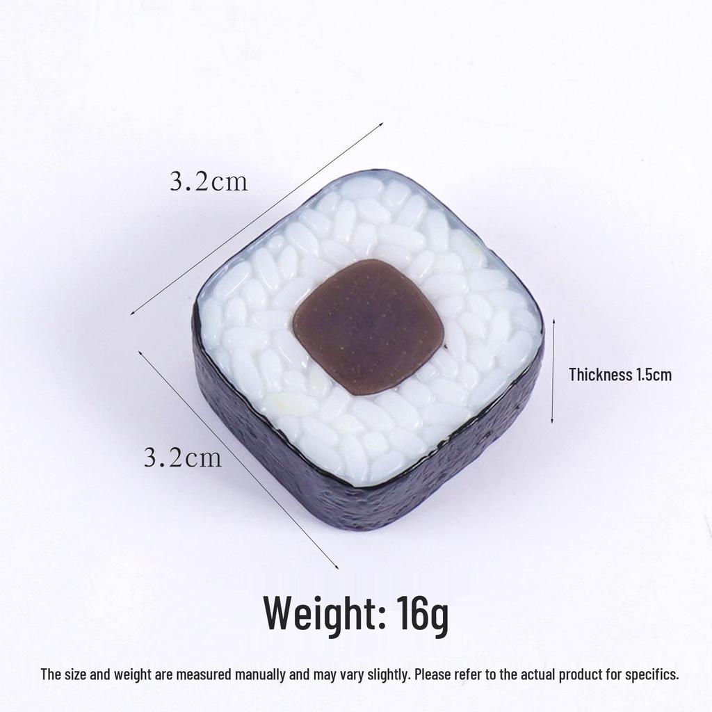 PVC Sushi Onigiri Keychain: Japanese Cuisine Nori-Wrapped Rice Bag Charm