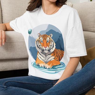 Majestic Tiger T-Shirt | Tiger Tee Animal Tee- Gift for Her Mom Grandma Family Friend Sister Crew