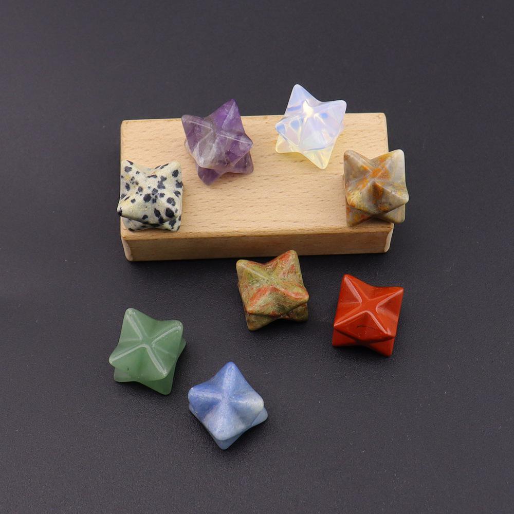 Crystal Merkaba Star Ornament - 13mm Hexagram Design