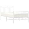 VidaXL Metal Bed Frame with Headboard-Footboard White 90x200 Cm 373751