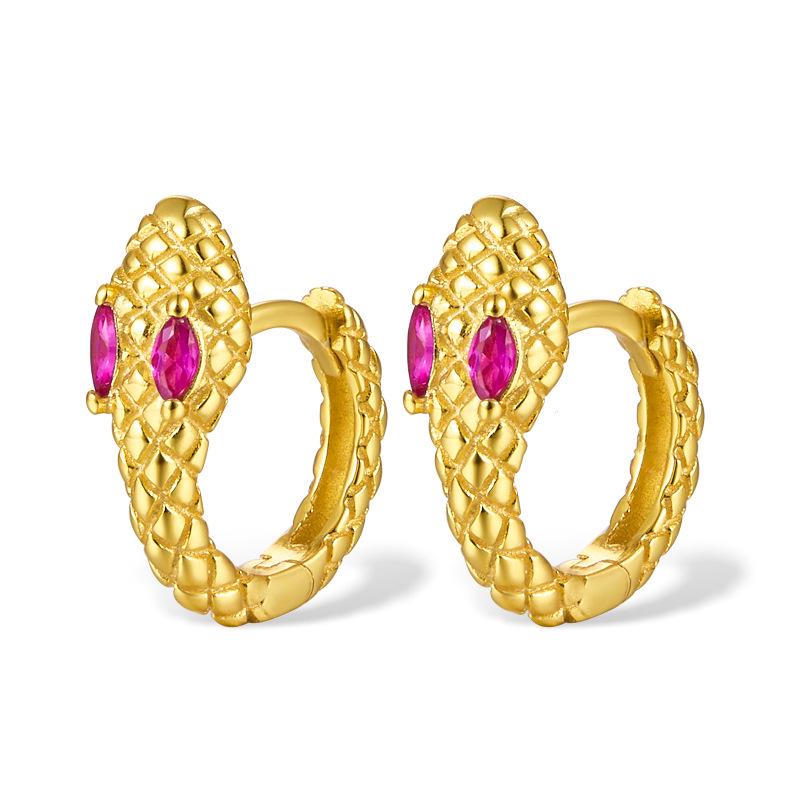 S925 Sterling Silver Zircon Snake Earrings - Cute, Stylish Animal Spirit Jewelry for Women