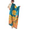 New Oil Painting Imitation Cashmere Scarf for Women Autumn and Winter Warm Fashion Design Shawl Thickened Versatile Scarf