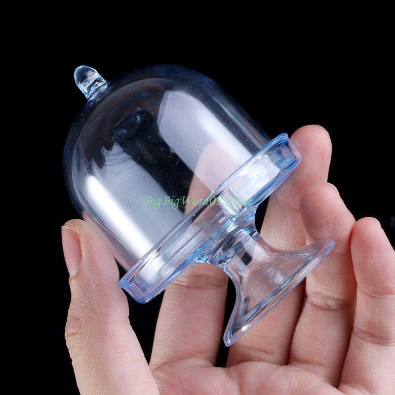 24TE Mini Cake Stand Cupcake Box Wedding Favor Party Plastic Candy Box Transparent