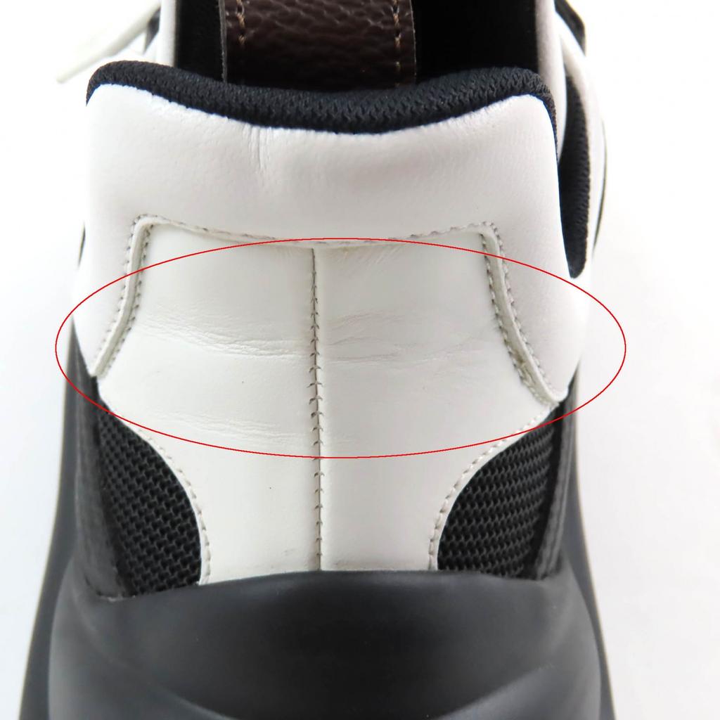 Great LOUIS VUITTON High cut sneakers Black White Women 35.5 Used