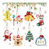 LUCKYBEE Diamond Art Kit Keychain Christmas Set of 8 DIY Double Sided Pendant Kit DIY Christmas Handmade Embroidery Kit Embroidery Kit Handicraft Kit