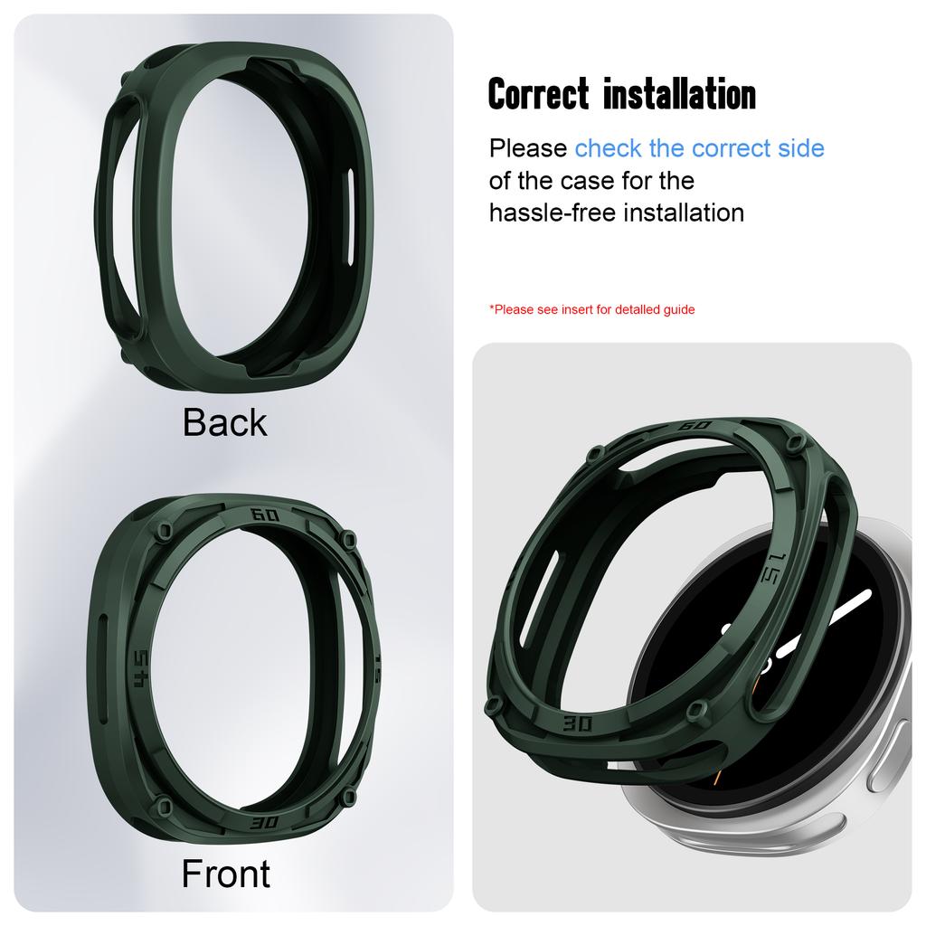 Robustes Lünettengehäuse für Samsung Galaxy 8 44mm 40mm Schutz Zubehör Harter PC Stoßstangenrahmen Skalen Schutz Galaxy watch8 Hülle