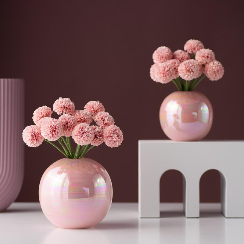 

Modern Pink and White Ball Vase Luxury Living Room Desktop Decoration Home Decoration Ornaments