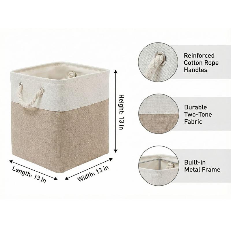 Imitation Linen Clothes Dirty Clothes Basket Foldable Portable Storage Box Multi Functional Storage Basket for Children's Toys Snacks Clothing Books