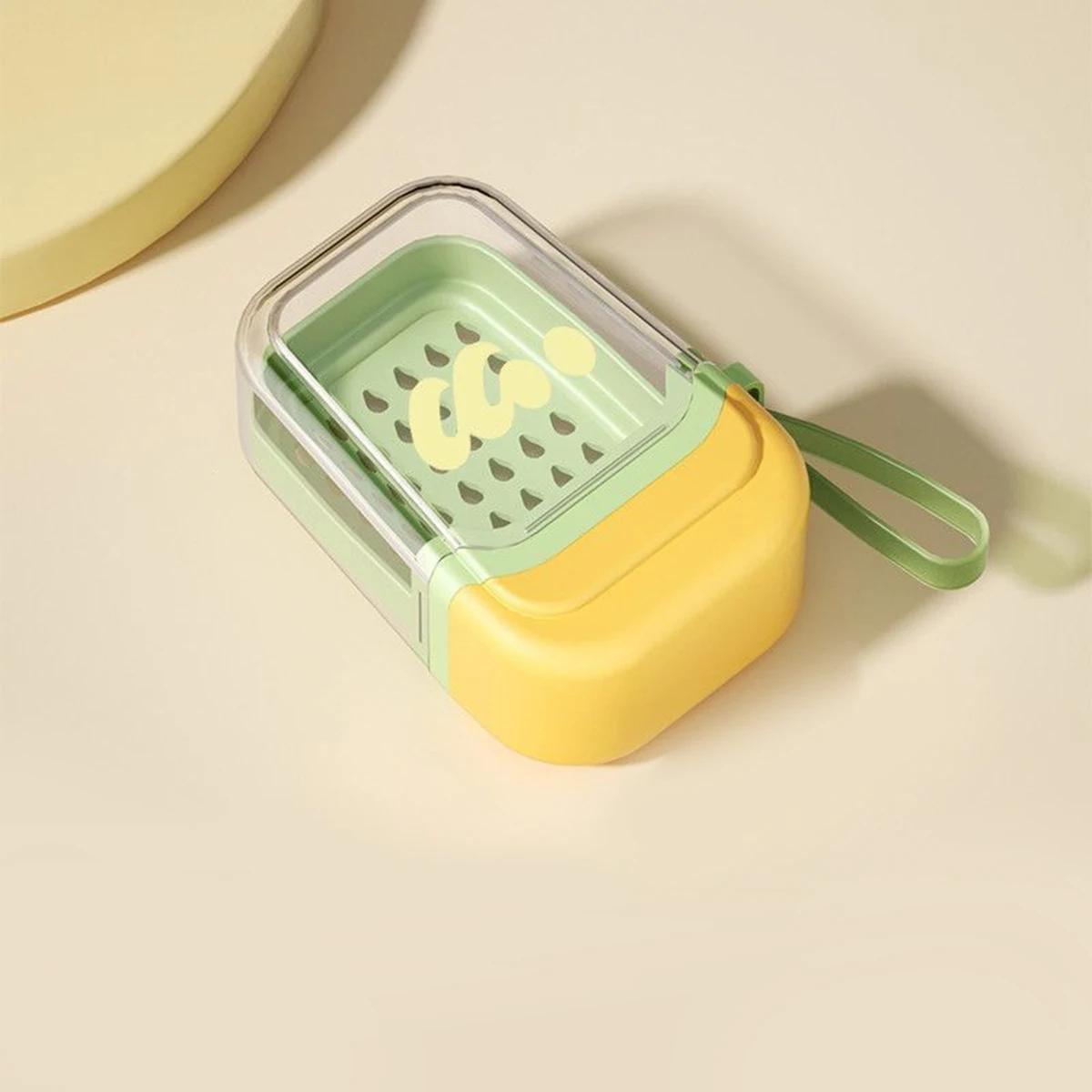 Portable Soap Box Waterproof Draining Design Sealed Soap Travel Business Trip Home Bathroom Organizer Leak Proof Soap Container жёлтый