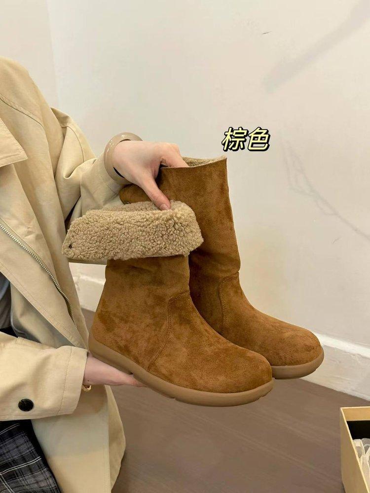 Wear it in the first snow! Retro suede two wear snow boots for women in autumn 2025 new velvet thickened flat-bottomed medium boots
