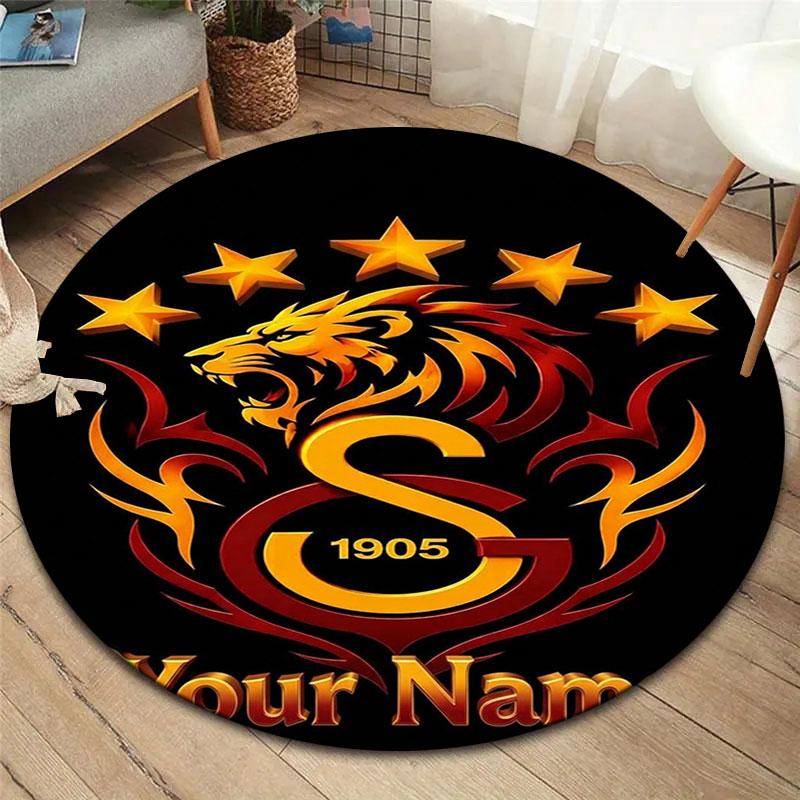 Galatasaray S Custom Name Round Area Rug,Carpet Rug for Living Room Bedroom Sofa Playroom Decor,Non-slip Floor Mat