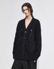 Songzio Collection Heavy Boucle Slit Cardigan Black Sh5Kt711Bk