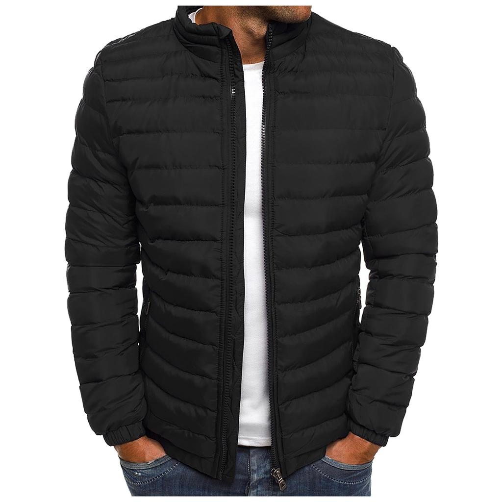 Doudoune chaude avec fermeture éclair pour homme, manteau léger et pliable, automne et hiver