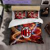 AC Milan Pattern 3 Pieces Bedding Set Soft Microfiber Duvet Cover with Pillow Cases for Bedroom