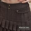 UNIFREE American Retro Pleated A-Line Mini Skirt