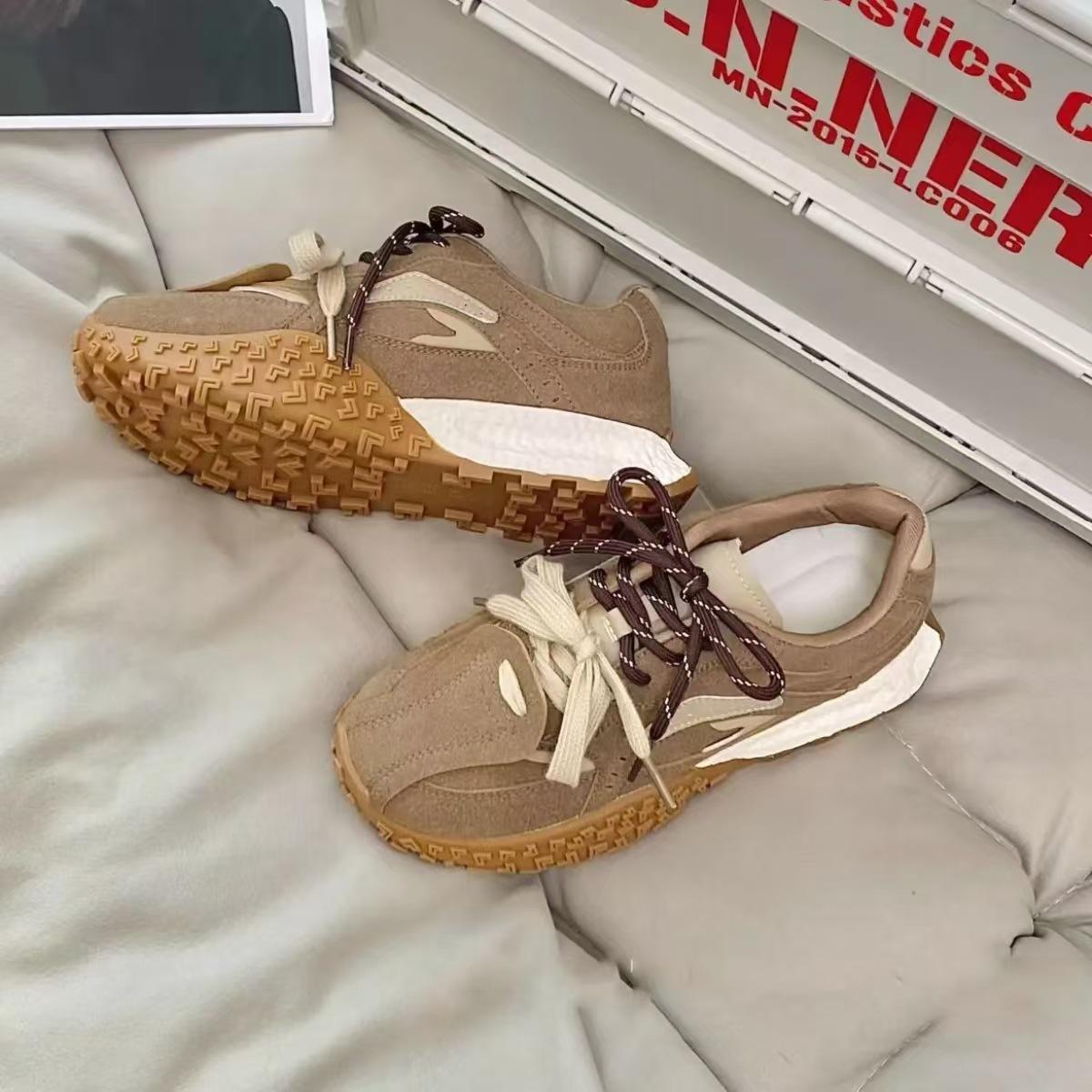 

Summer new breathable platform sports shoes casual board shoes 35 хаки