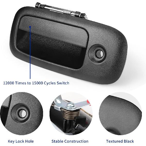 Exterior Door Handle Front Left Driver Side For 1996-2009 Chevy Express, GMC Savana 1500 2500 3500 4500 Van, Replaces 79320,W/Key Hole,Textured Black