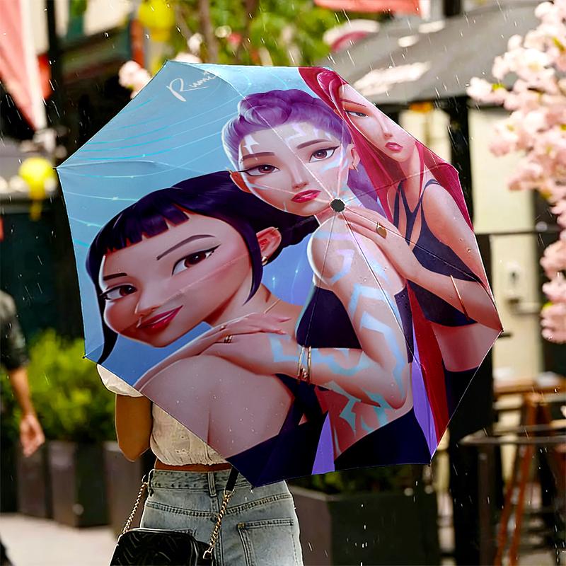 KPop Demon Hunters Print Umbrella Automatic Opening/ Closing - Portable Foldable Design - Daily Use for Travel/Outdoor - Gift for Birthday