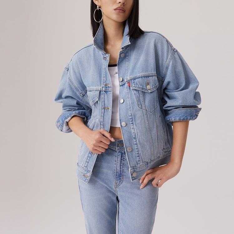 Levis Casual Comfortable Simple Single Button Long Sleeve Denim Jacket Women Jackets 0052P-0001