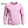 Einfaches Mode Unterhemd Herren Langarm T-Shirt, Baumwolle Leinen Rundhals Hemd, Einfarbige Bequeme Haus Loungewear Farbe Atmungsaktive Basisschicht