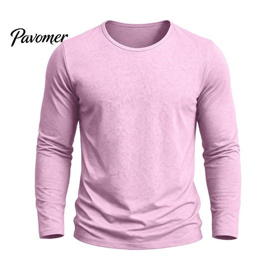 Einfaches Mode Unterhemd Herren Langarm T-Shirt, Baumwolle Leinen Rundhals Hemd, Einfarbige Bequeme Haus Loungewear Farbe Atmungsaktive Basisschicht