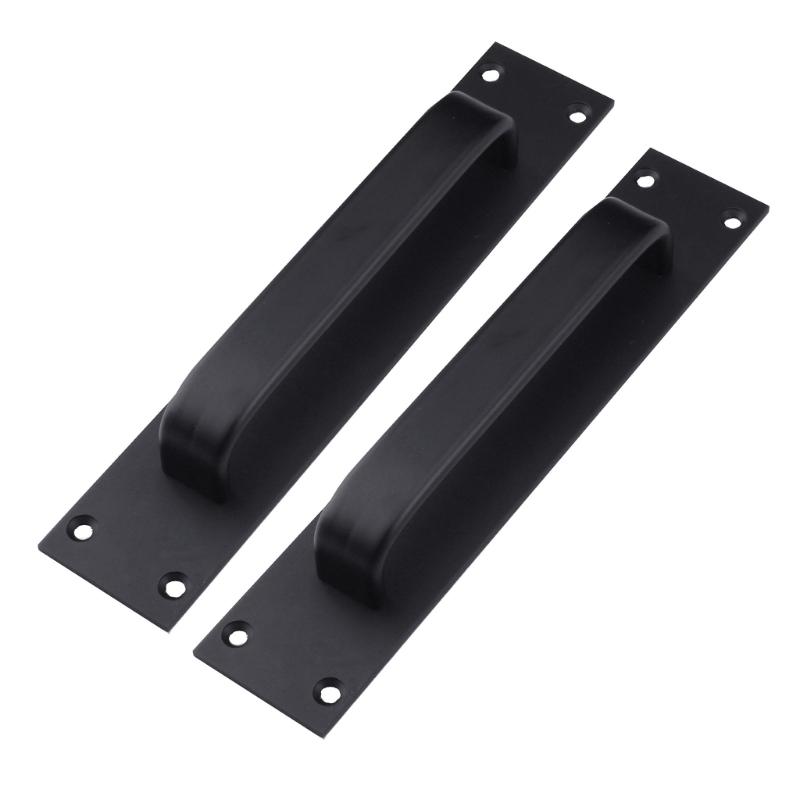 

Pack of 2 Black Aluminum Alloy Sliding Barn Door Handle 7.1Inch Hole Center for Cabinets Closet Kitchen Hardware 1