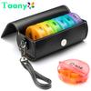 Abnehmbares wöchentliches Regenbogen-Pillenetui, Reise-Pillendose, Tragbarer 7-Tage-Medikamenten-Tabletten-Organizer, Behälter-Spender, 14 Fächer