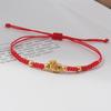 Handmade Red String Bracelet Gold Plated Zodiac Sheep Charms Adjustable Size Good Luck Gifts Daily Wear Fashion Jewelry