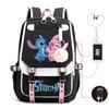 Campus-Style Cartoon Print Personalized Versatile Backpack, Student Casual Large-Capacity Backpack