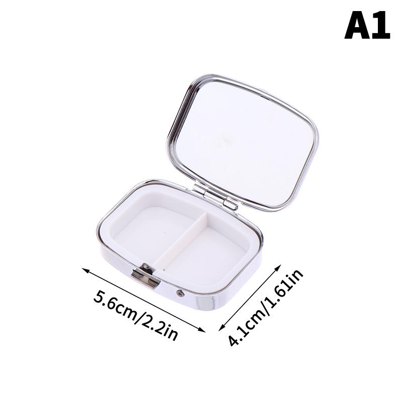 Waterproof Metal Pill Box Portable Rectangle round Shape Light-Weight Medicine Case Holder Container for Travel And Home Use
