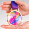 Custom Color Printing Transparent Medal, Gold, Silver, Bronze, Sports Awards, Marathon Red Box Packaging, Crystal Lettering, 1Pc