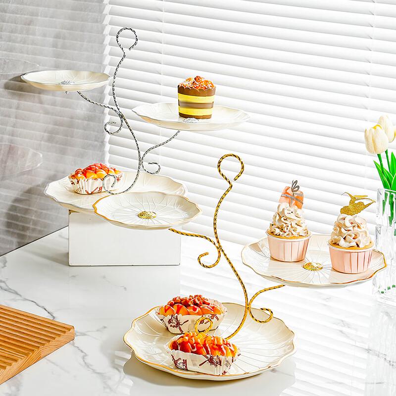 Decorative Flower Fruit Plate with Branch Stand