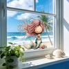 Under The Sea Mermaid Window Clings Ocean Animal Whale Turtle Octopus Seahorse Anti-Collision Glass Sticker Anti Collision Double-Side Static Decal