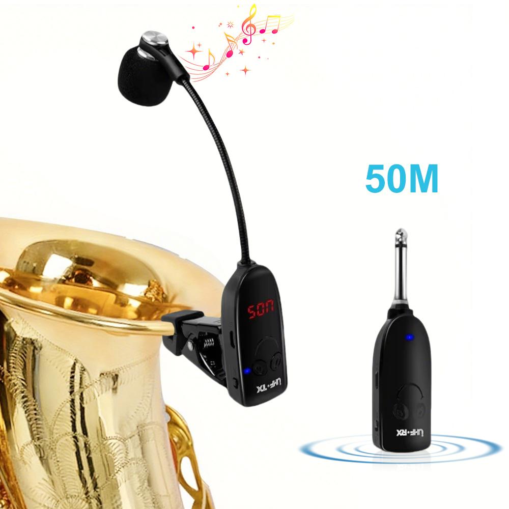 Wireless Microphone Professional Musical Instrument Pickup Amplifier Condenser Mic Receiver Transmitter For Saxophone Trumpet