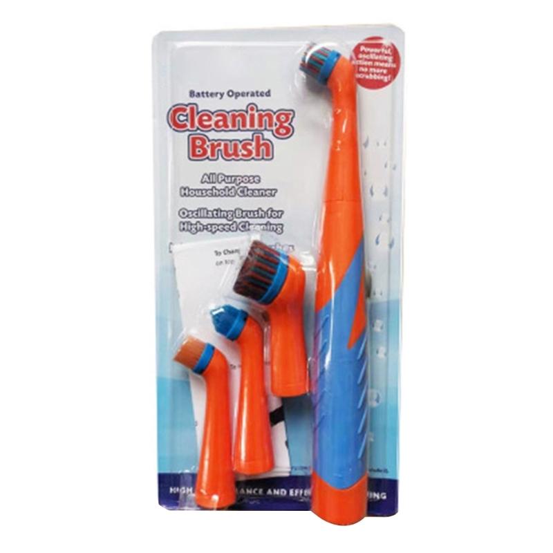 Elektrický čisticí kartáč s 4 nástavci pro domácí vanu, dlaždice, podlahu