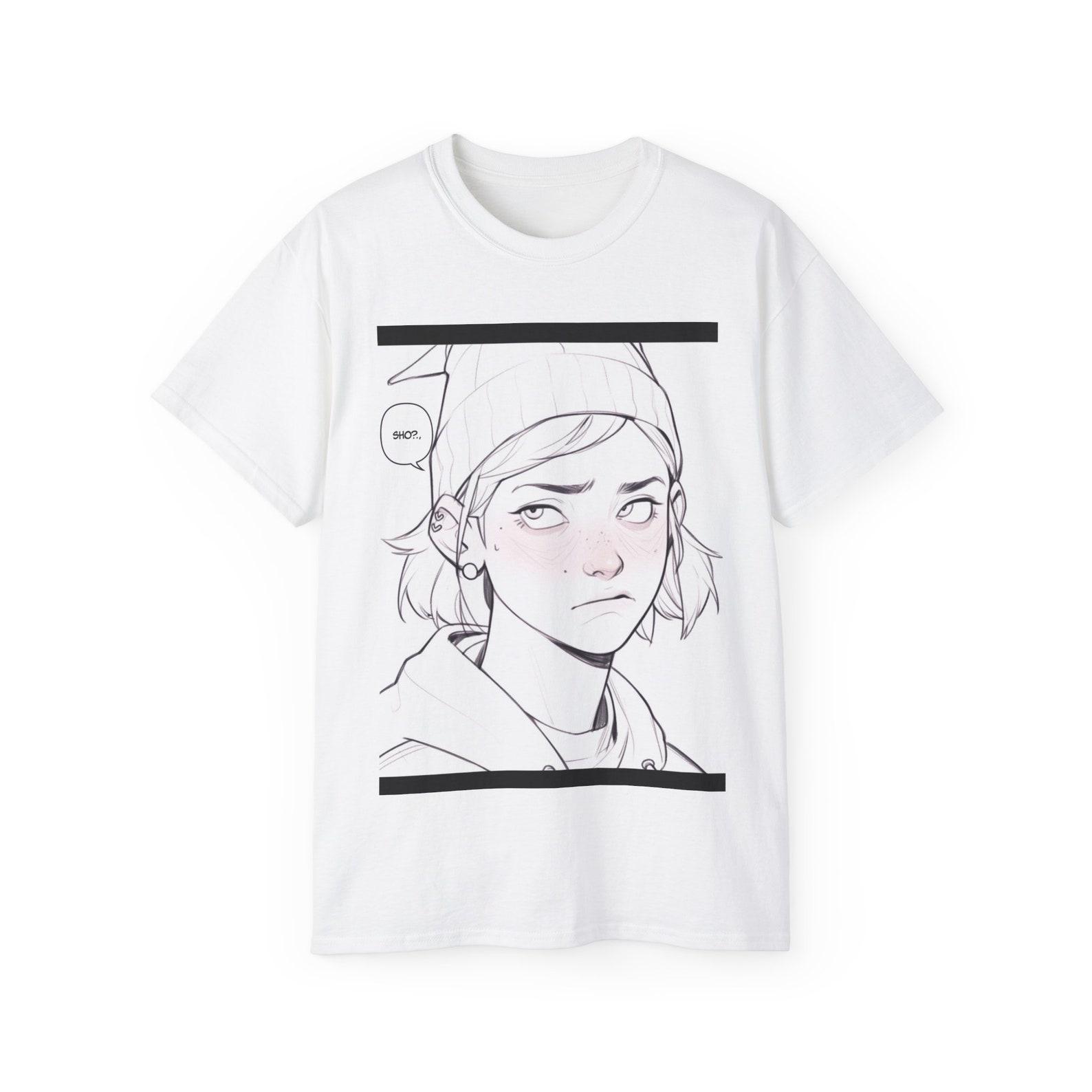 Line Art Portrait T-Shirt: Minimalist Graphic Tee L
