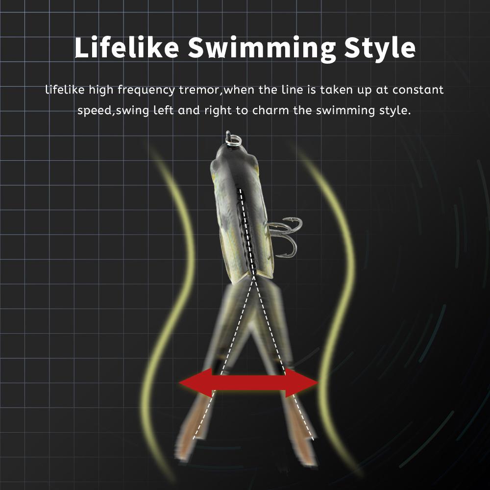 125Mm Plastic Silk Tail 2 Sections Sunfish Simulation Multi-Section Bait S Type Flexible Underwater Swimming Luya Bait