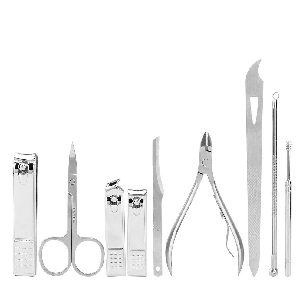 

Набор из 18 предметов из нержавеющей стали для маникюра и педикюра, кусачки для ногтей, набор для ухода за ногтями и лицом