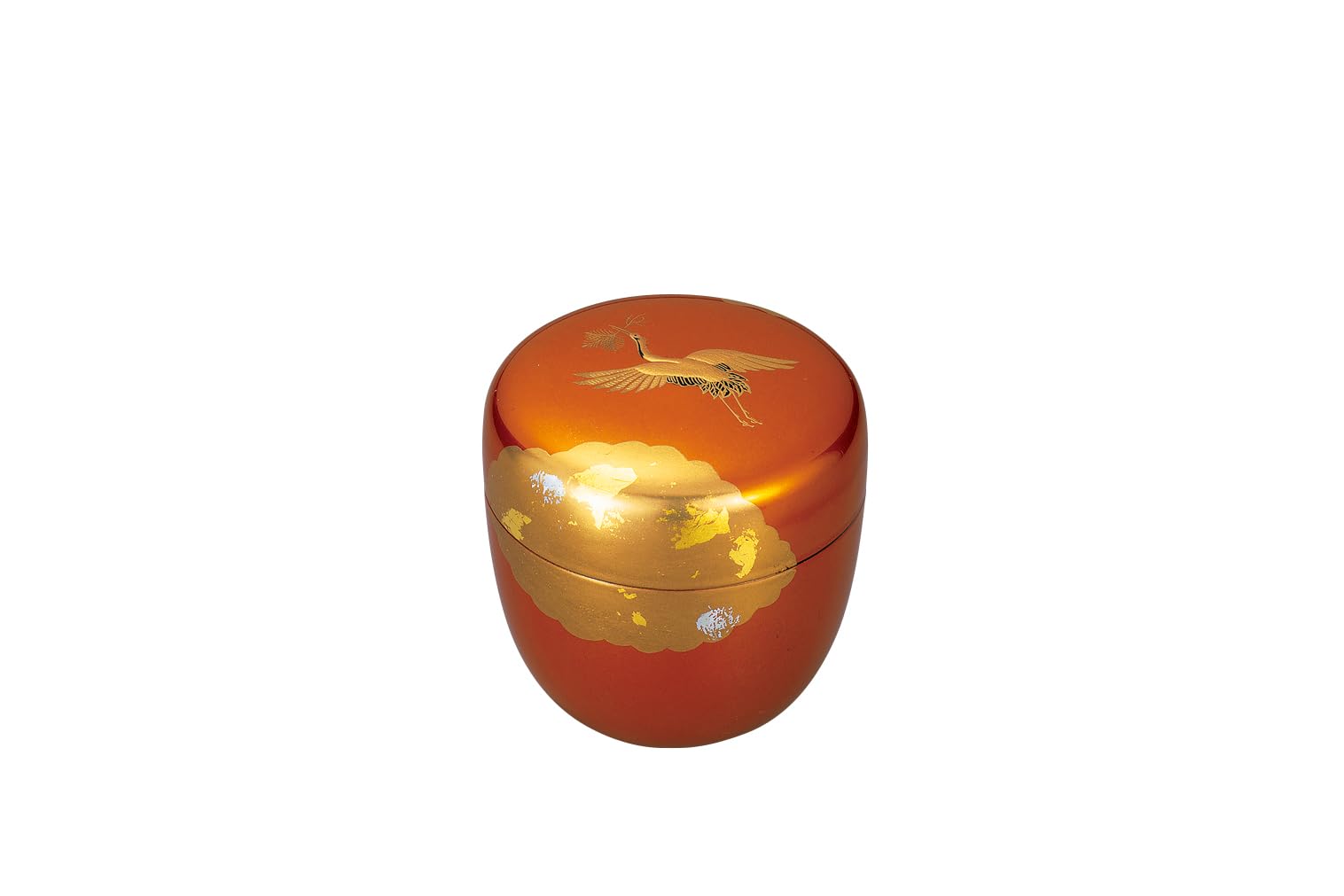 Nakatani Brothers Trading Yamanaka Lacquerware Natsume Vermilion and Gold Auspicious Design Co., Ltd. 2.2 (tea caddy), Finish, 37-3310 золотой
