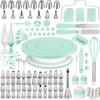 Nordic Baking Set: 137-Piece Home Cake Tools with Piping Bags, Stainless Steel Tips, and Turntable