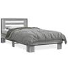Bed Frame Gray Sonoma 75x190 cm Particleboard and Metal