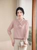 Stylish Spring Knit Gauze Sleeve Top for Middle-Aged & Elderly Women