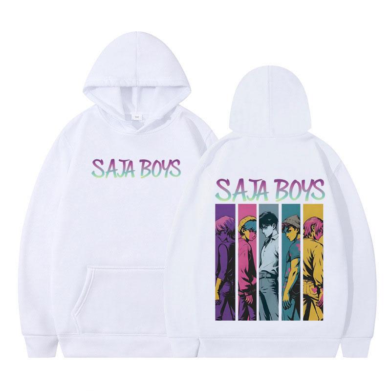 KPop Demon Hunters Saja Boys Fashion Graphic Hoodie Men Women Vintage Tracksuit Long-sleeved Loose Casual Oversized Sweatshirt