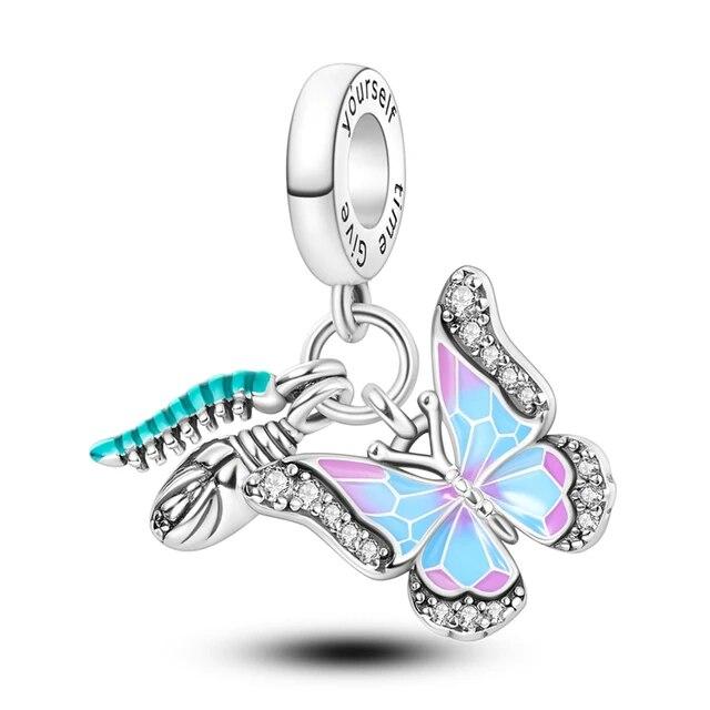 925 Sterling Silver Shell Pearl Starfish Pendant  Charm Bead Fits OriginalNew Bracelet Necklace Women DIY Fine Jewelry