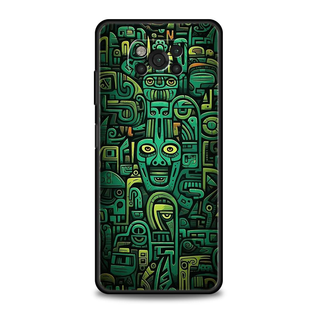 Vintage Totem Painting Phone Case for Xiaomi Poco F7 F6 F5 F4 F3 X6 X5 X4 X3 NFC F7 Ultra M4 C51 C55 GT 5G Soft TPU Cover Capas