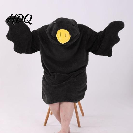 Goose Onesie Costume 1 Set Blanket Hoodie Unisex Cartoon Pajamas Set Oversized Soft Warm Adult Hooded Bodysuit with Yellow Beak Design Winter Party