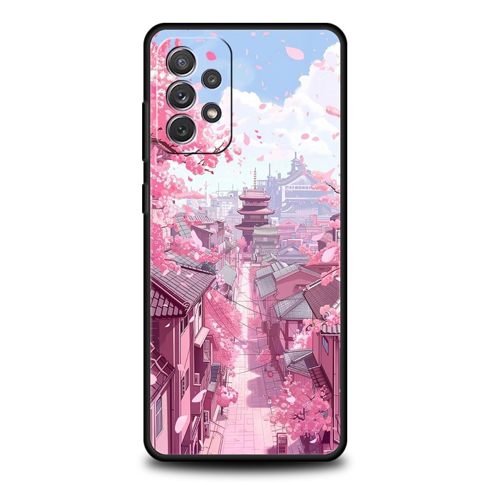 Pink Spring Cherry Blossoms Phone Case For Samsung Galaxy A17 A07 A55 A35 A25 A15 A05 A33 A31 A21s A13 A41 A73 A53 A51 A71 Cover